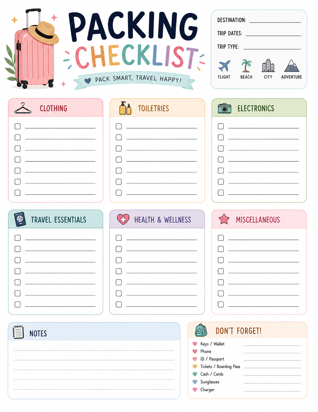 Packing Checklist