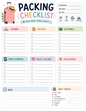 Packing Checklist