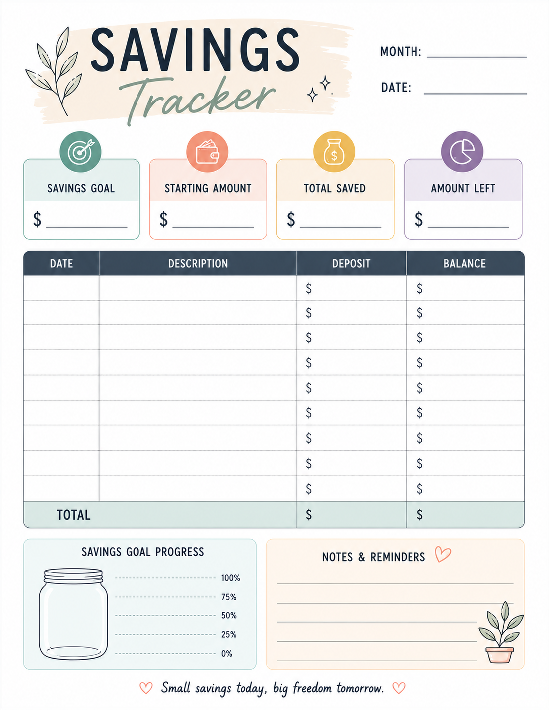 Savings Tracker