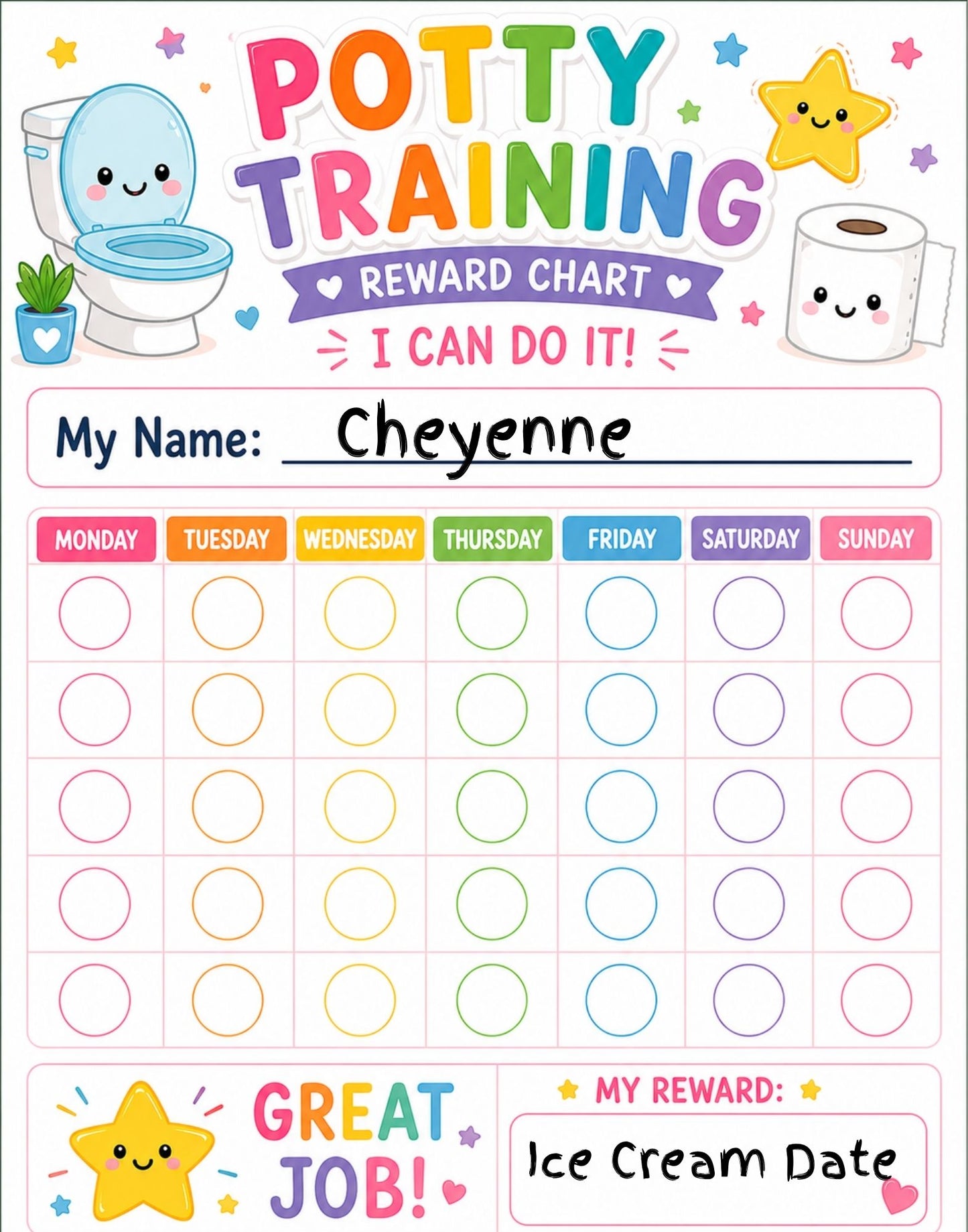 Potty Training Rewards Chart